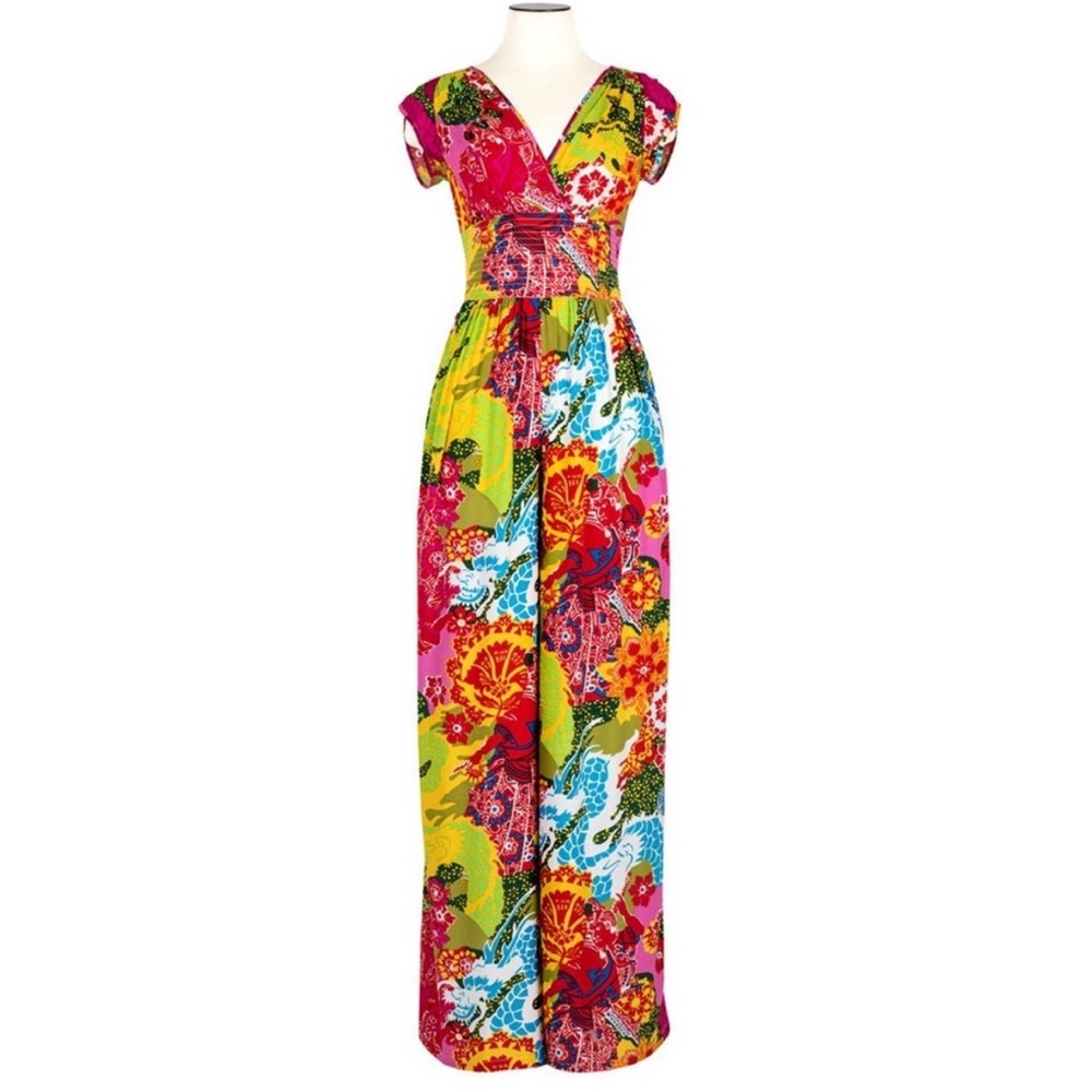 Trashy‎ Diva Jumpsuit Size 0 Psychedelic Dragons Hepburn Multicolor Pink Yellow